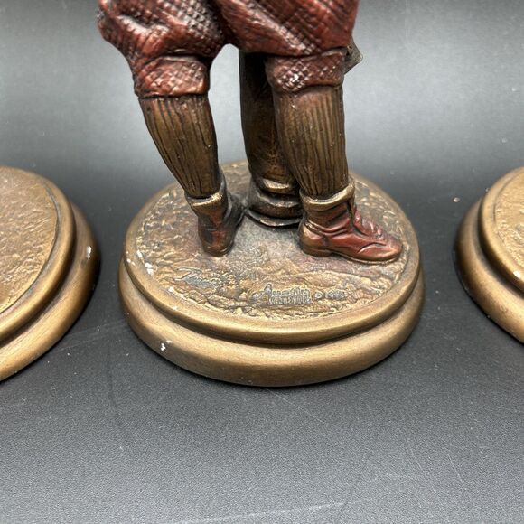 3 VTG Bronze Austin Sculpture Golf Figure Statue Woman Man Putting Boy Caddie - Picture 3 of 11